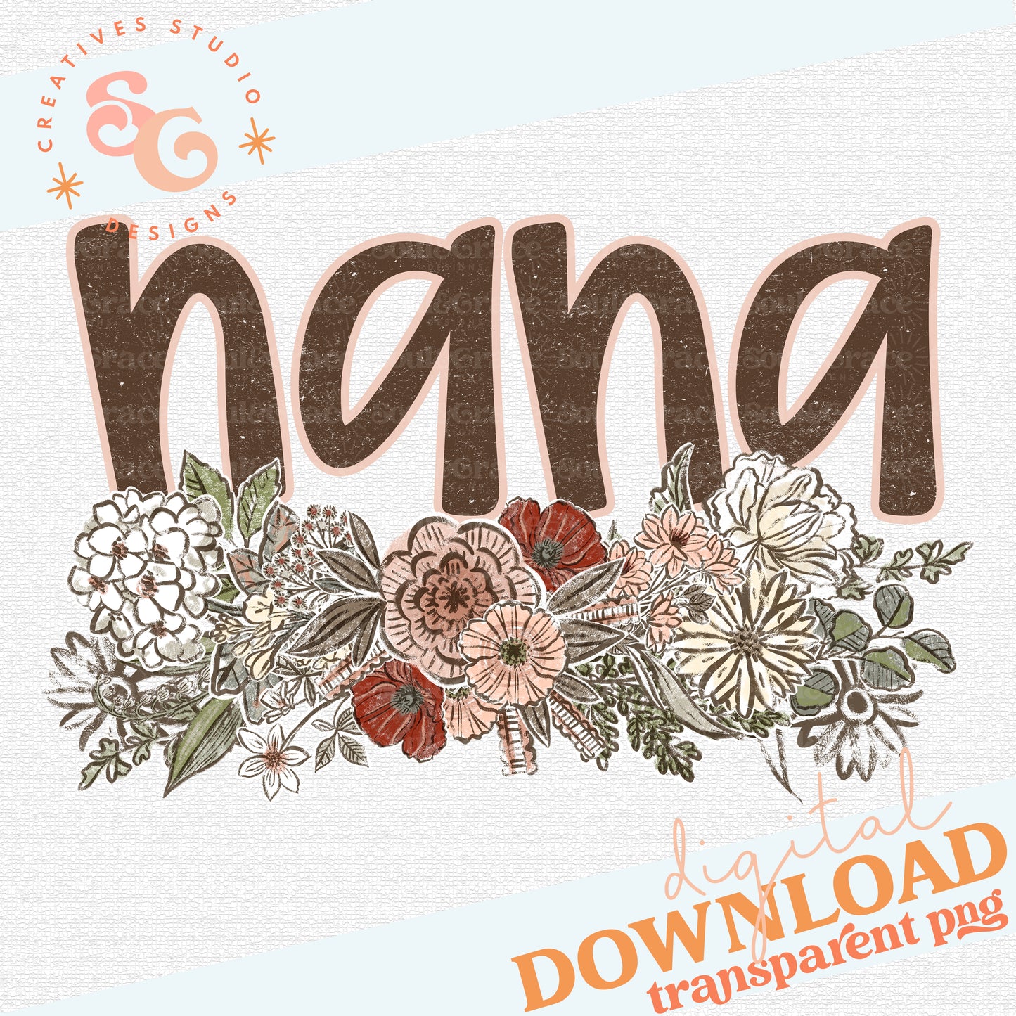 VINTAGE FLORAL NAMES NANA