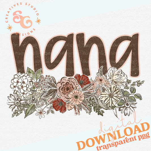 VINTAGE FLORAL NAMES NANA