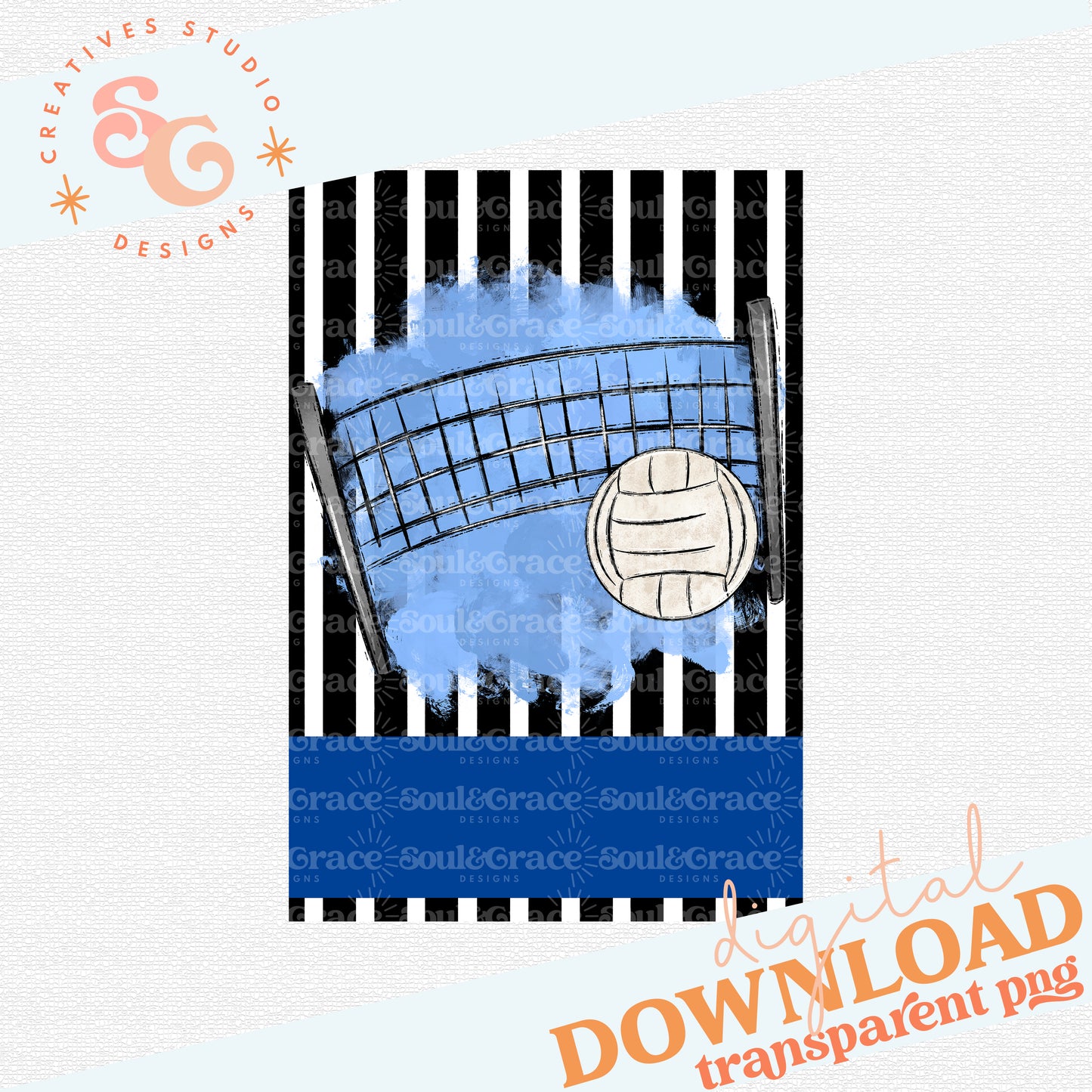 Volleyball Garden Flag Yard Sign - Blue