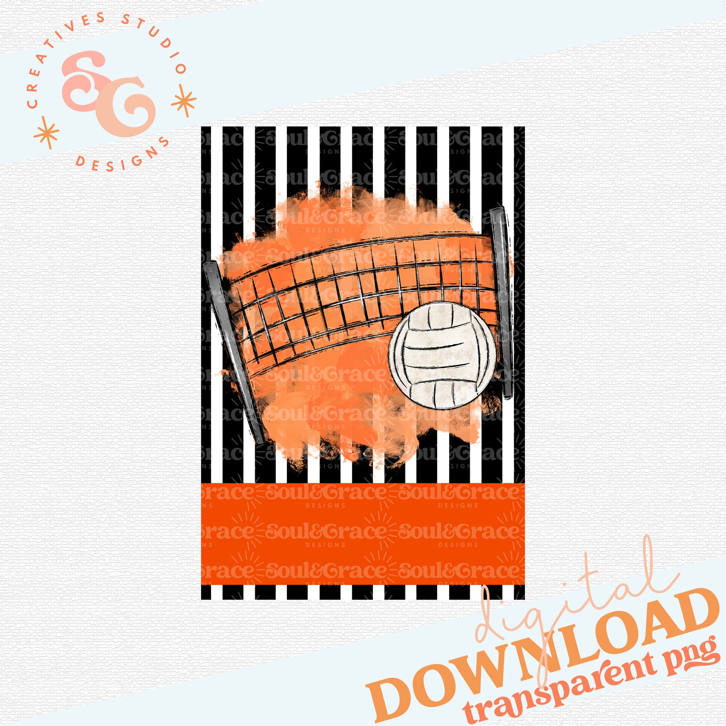 Volleyball Garden Flag Yard Sign - Orange