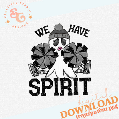 WE HAVE SPIRIT GHOST CHEERLEADER GRAY
