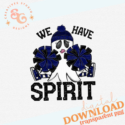 WE HAVE SPIRIT GHOST CHEERLEADER NAVY