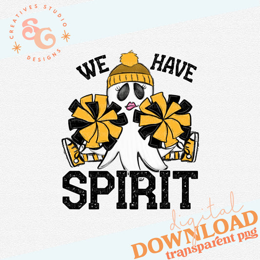 WE HAVE SPIRIT GHOST CHEERLEADER YELLOW