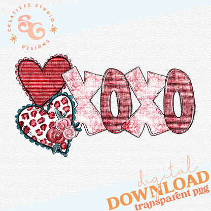 XOXO Stacked Hearts