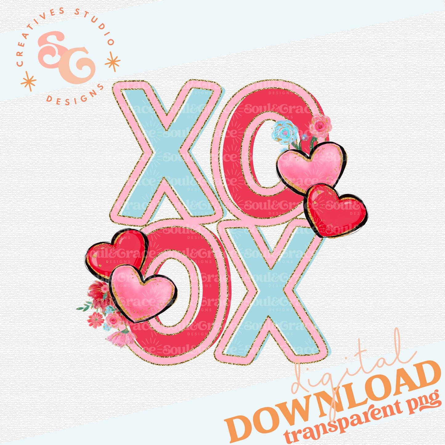 XO OX Pastel Hearts