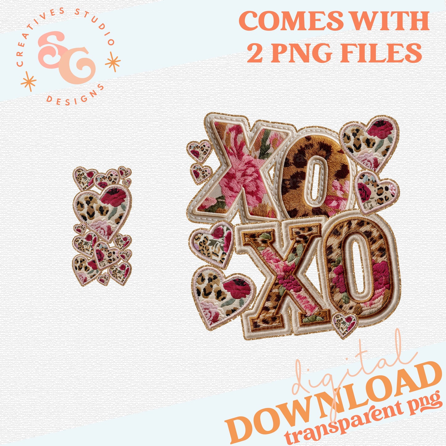 XO XO FAUX APPLIQUE WITH SLEEVE