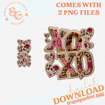 XO XO FAUX APPLIQUE WITH SLEEVE