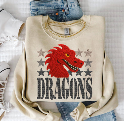 YARN MASCOTS DRAGONS RED