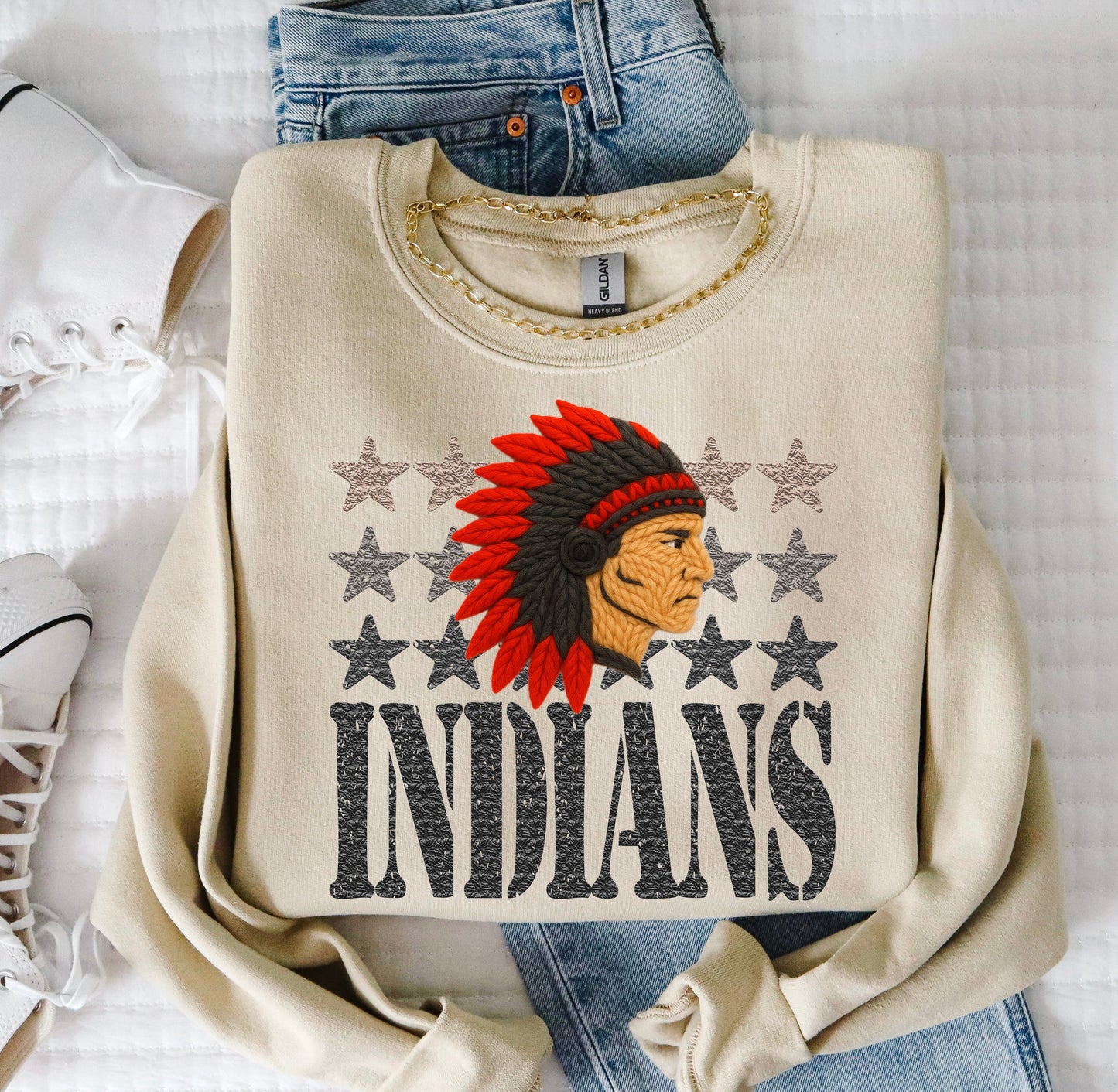 YARN MASCOTS INDIANS RED