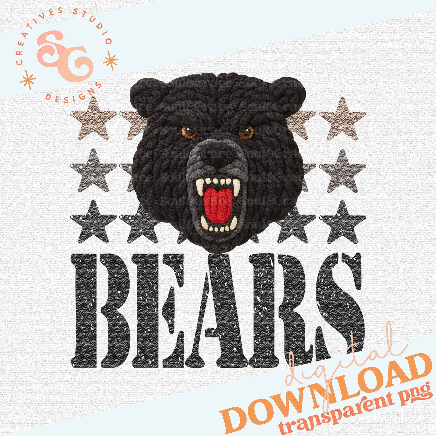 YARN MASCOTS BEARS BLACK