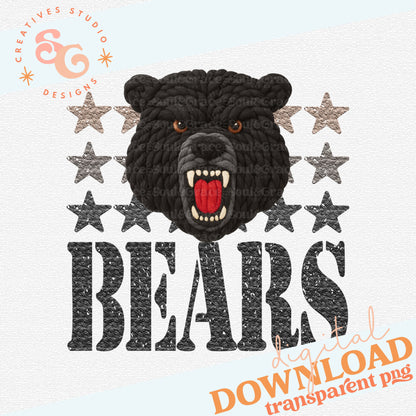 YARN MASCOTS BEARS BLACK