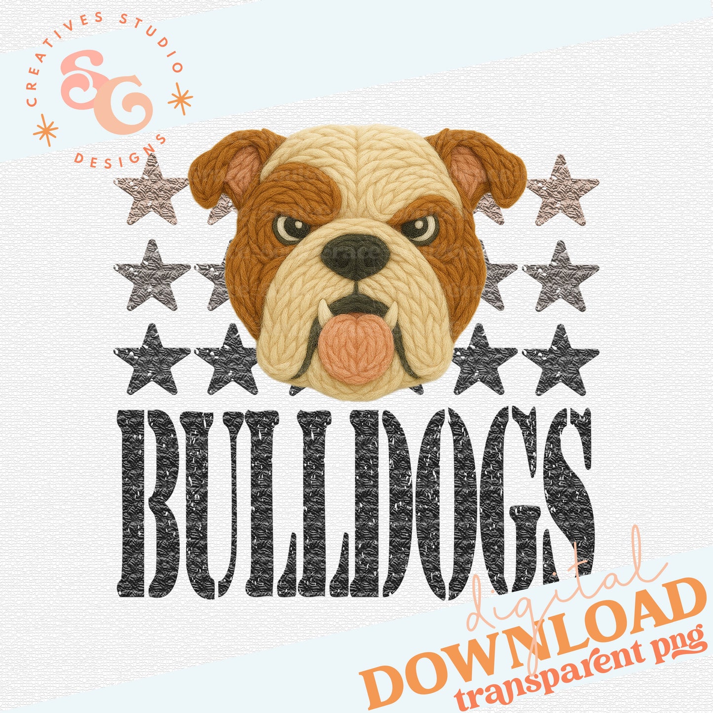 YARN MASCOTS BULLDOGS