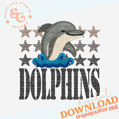YARN MASCOTS DOLPHINS