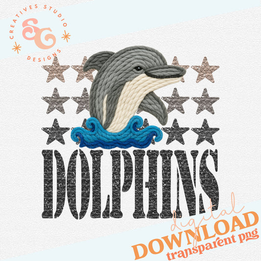 YARN MASCOTS DOLPHINS