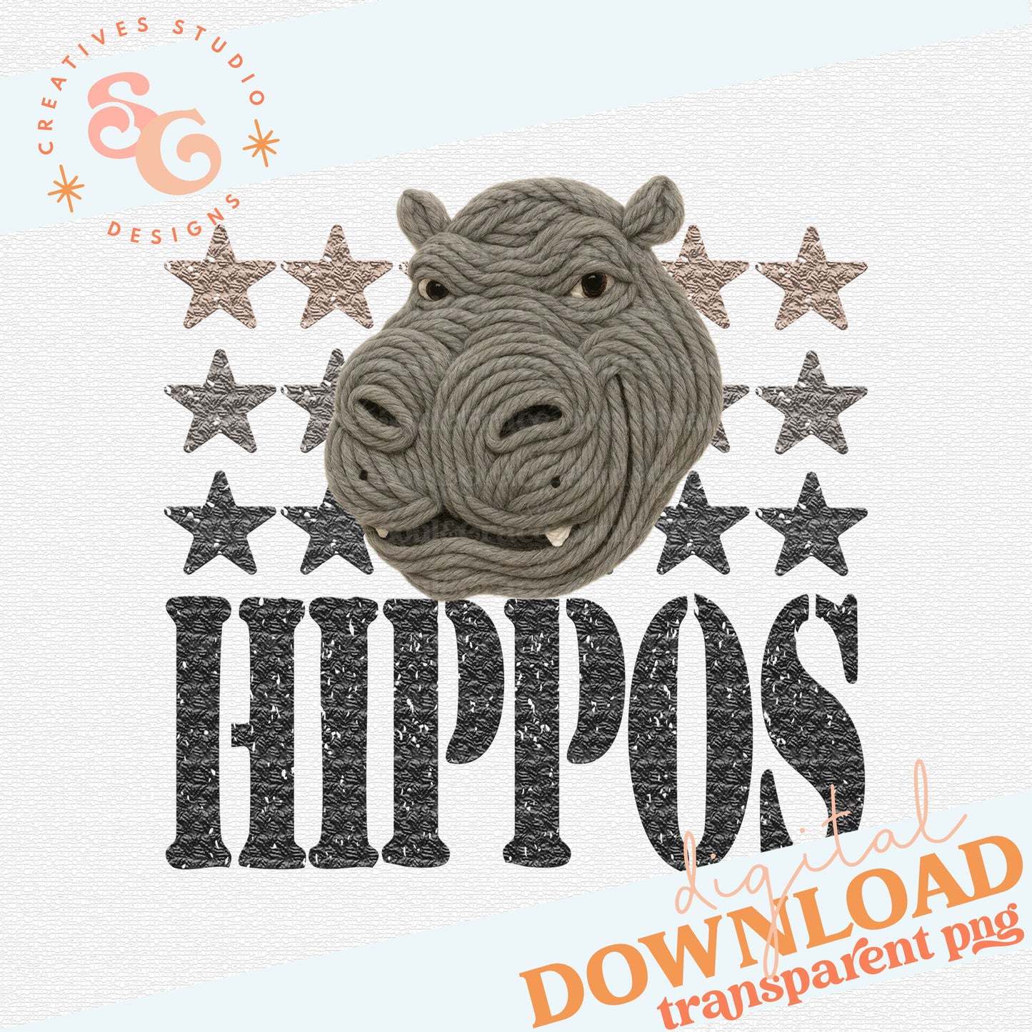 YARN MASCOTS HIPPOS