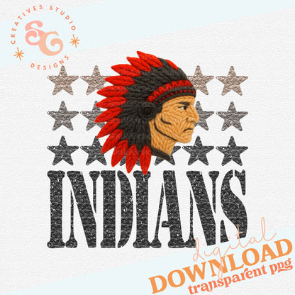 YARN MASCOTS INDIANS RED