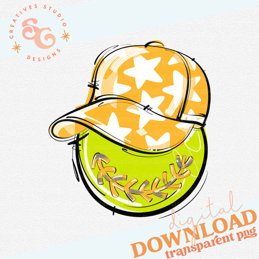 YELLOW PLAY BALL HAPPY FACE SOFTBALL