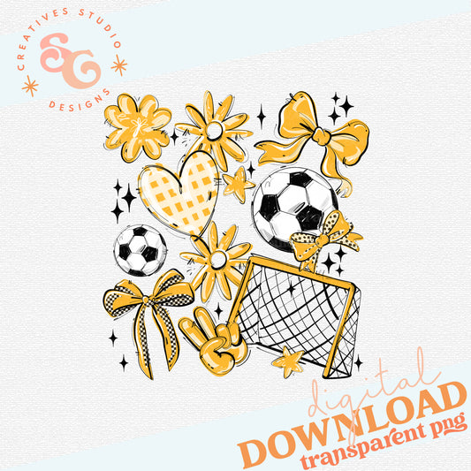 YELLOW SOCCER PLAY BALL COLLAGE
