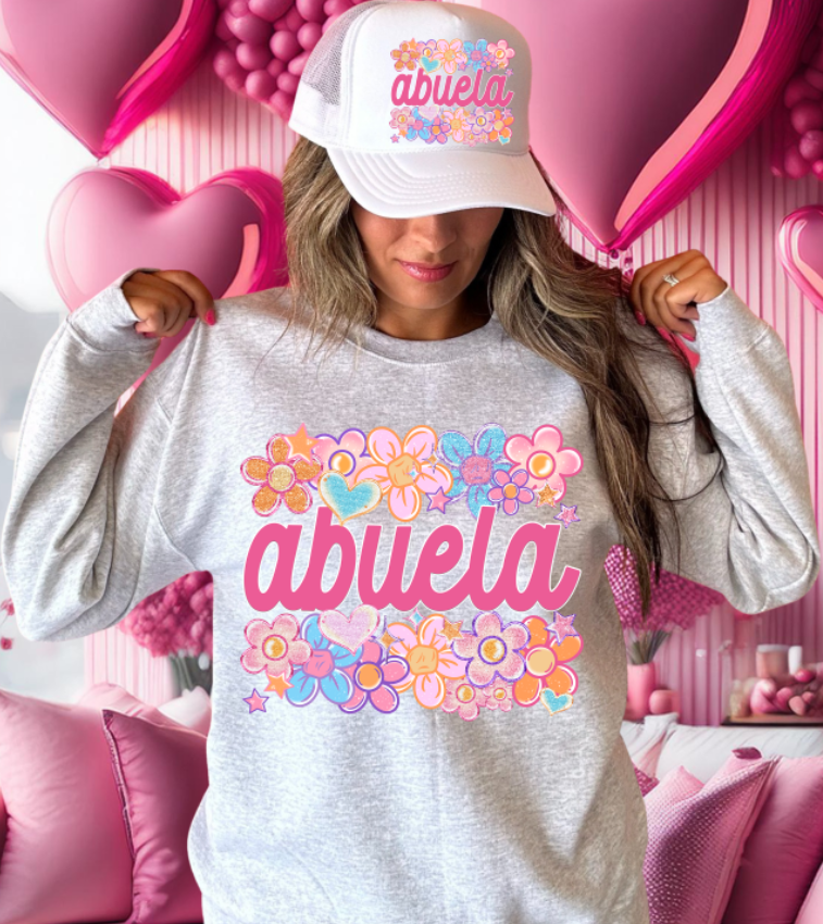 ABUELA Floral Heart Family Names