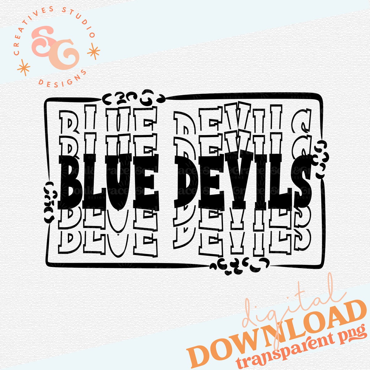 STACKED MASCOTS BLUE DEVILS – Soul & Grace Designs