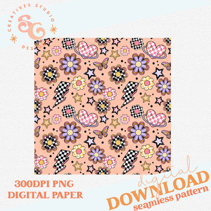 Funky Flowers Seamless Pattern