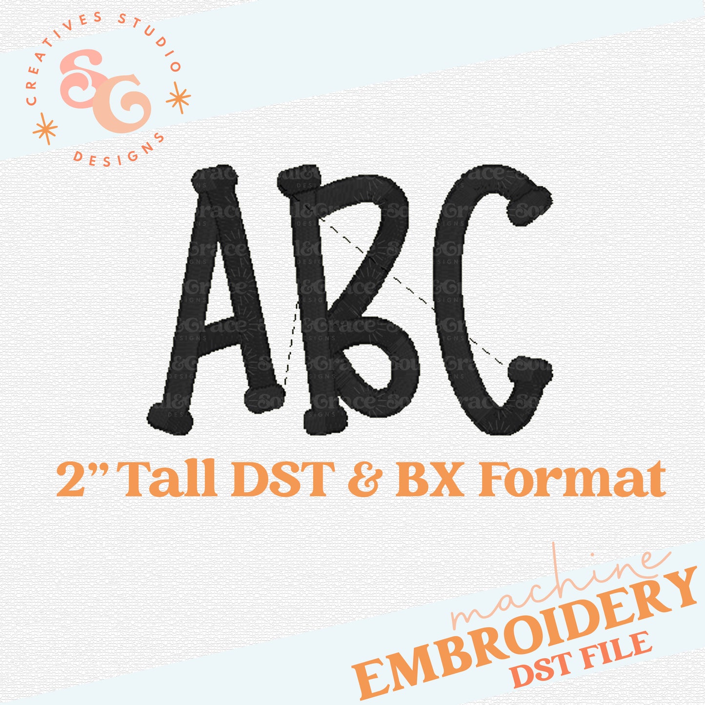 Funky Serif Alphabet Machine Embroidery Design [DST]