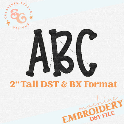 Funky Serif Alphabet Machine Embroidery Design [DST]