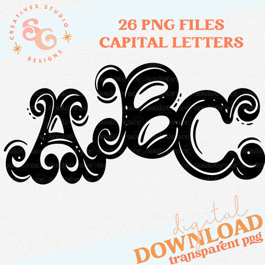 FANCY ALPHABET BLACK