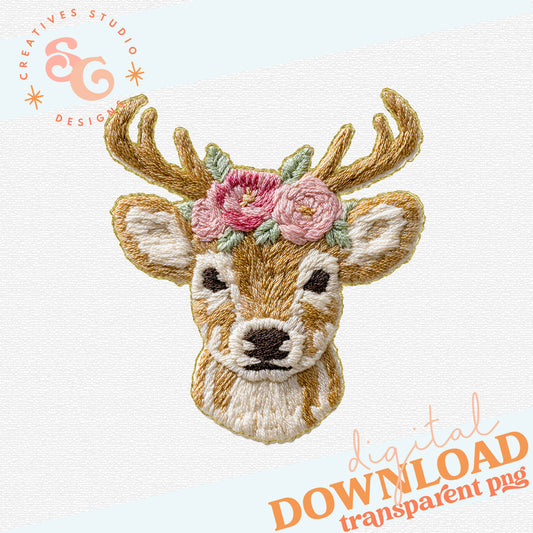 FRENCH KNOT DEER - REINDEER