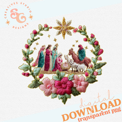 FRENCH KNOT NATIVITY