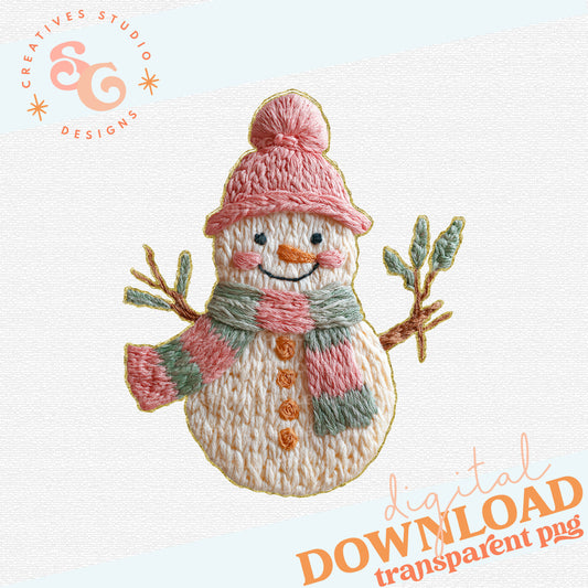 FRENCH KNOT SNOWMAN