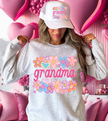 GRANDMA Floral Heart Family Names