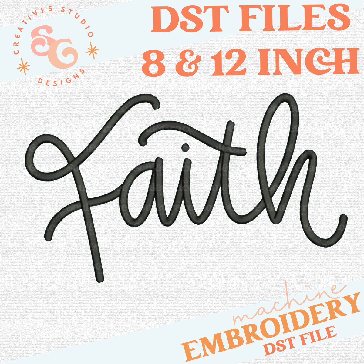 FAITH - HOLIDAY LETTERING MACHINE EMBROIDERY FILE 8" & 12" WIDE  [DST FORMAT]