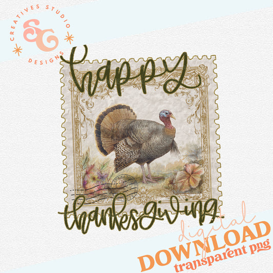HAPPY THANKSGIVING POSTAGE STAMP