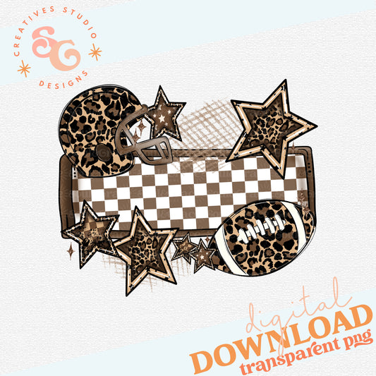 LEOPARD FOOTBALL NAMEPLATE