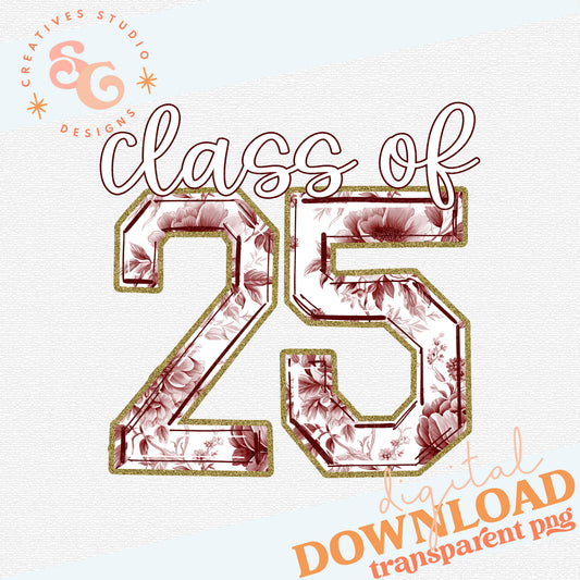 Toile Class of 25 Maroon