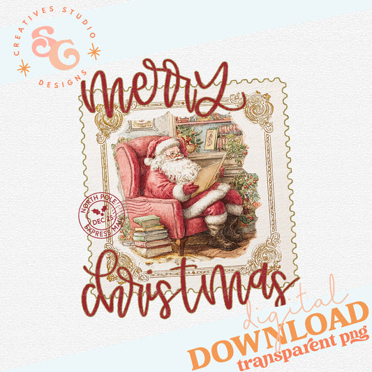 MERRY CHRISTMAS POSTAGE STAMP