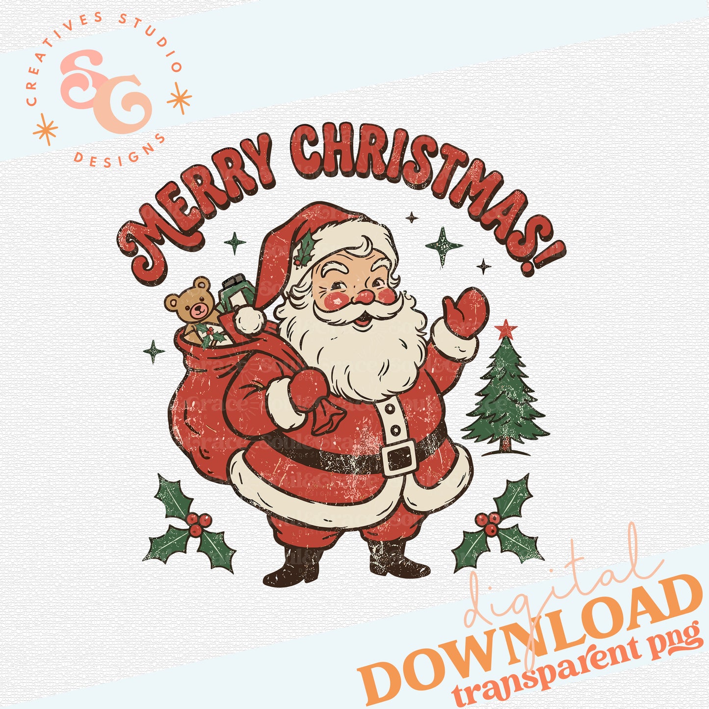MERRY CHRISTMAS VINTAGE SANTA
