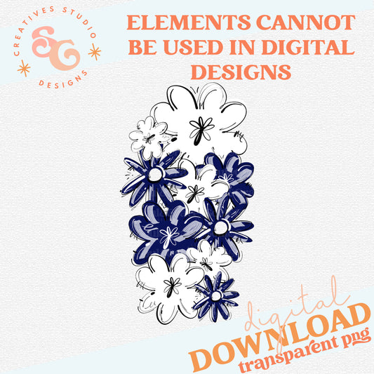 PLAY BALL FLOWER CLUSTER NAVY