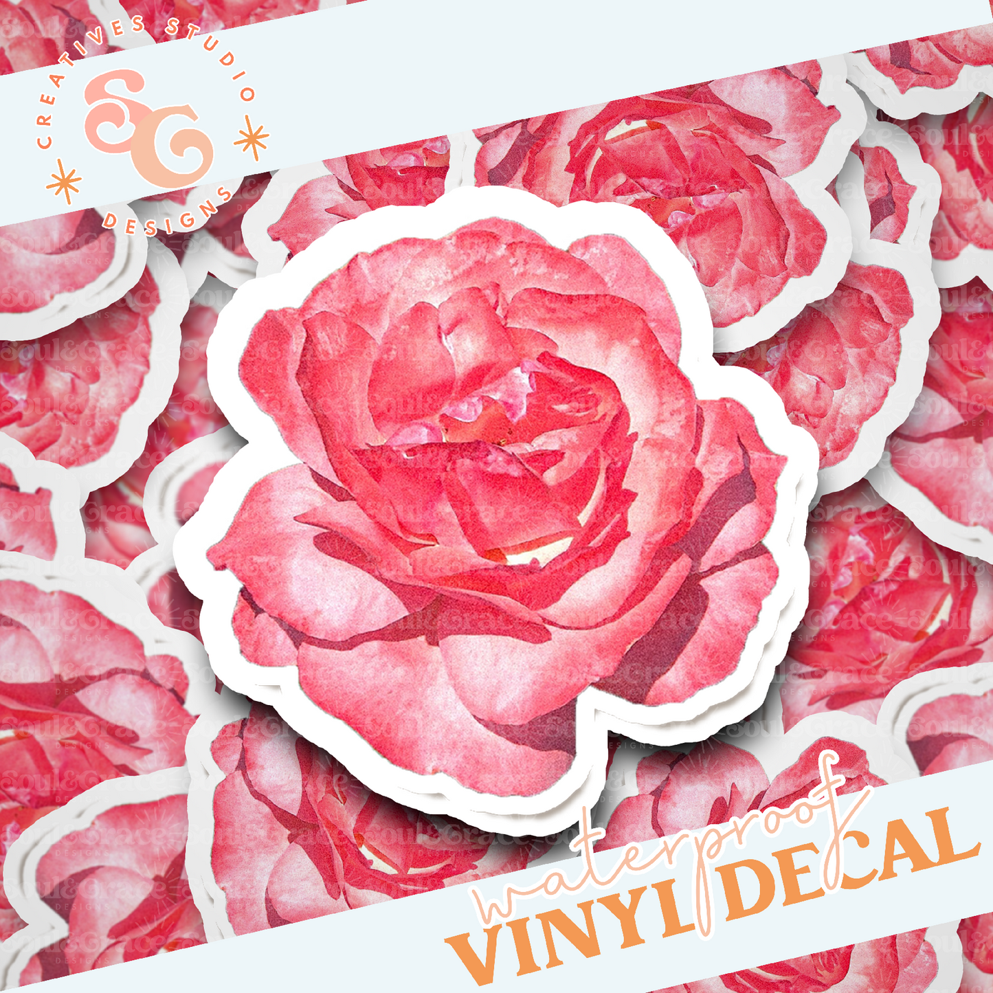 Vintage Rose Vinyl Decal