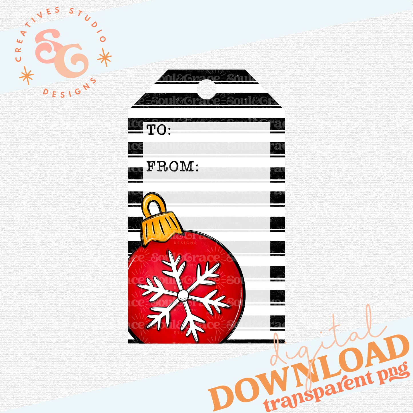 Red Ornament Gift Tag