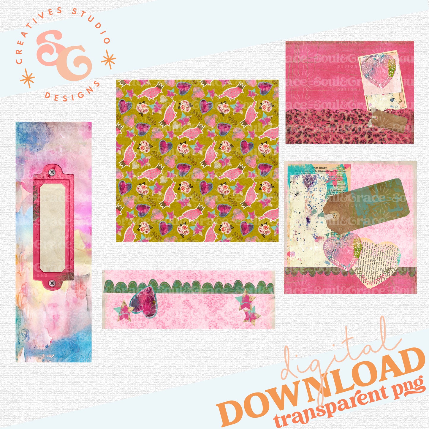 RETRO GLAM SET [2 pen wraps, journal cover, seamless paper, square for mouse pads]