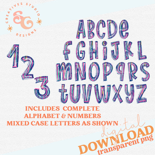 Splatter Paint Alphabet & Numbers