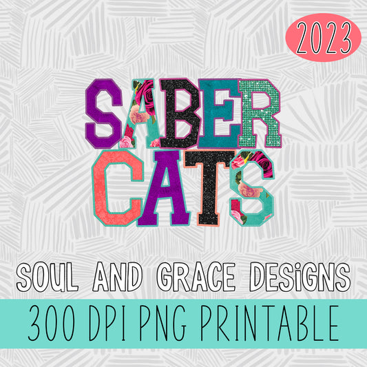 Saber Cats Faux Applique