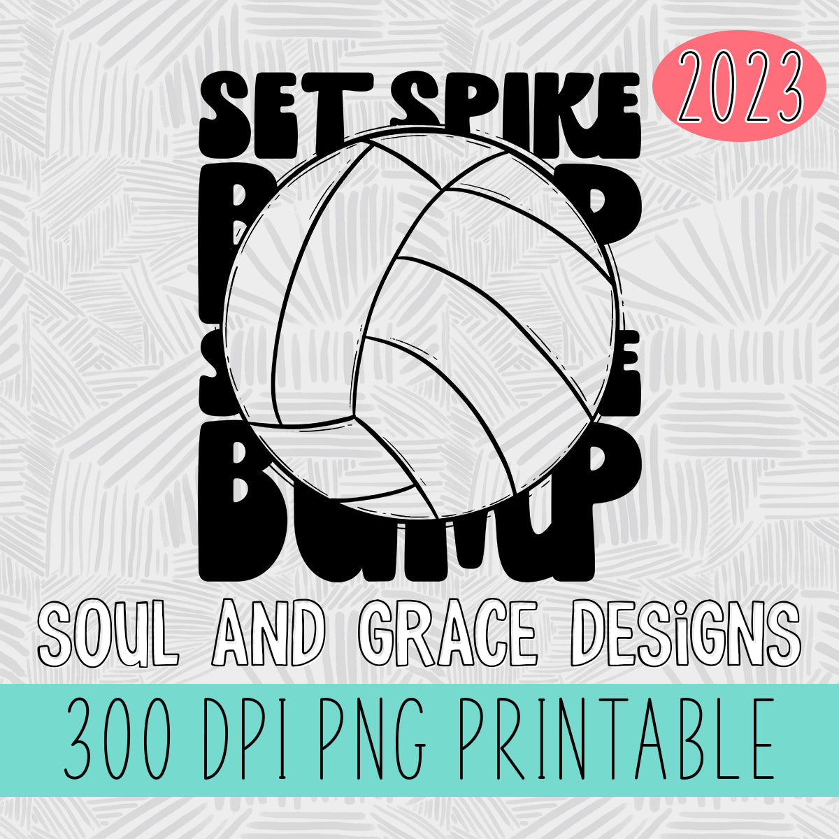 Set Spike Bump Stacked Volleyball