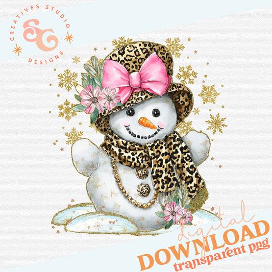 LEOPARD AND FLOWERS SNOW LADY