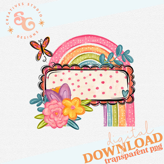 SPRING RAINBOW NAMEPLATE