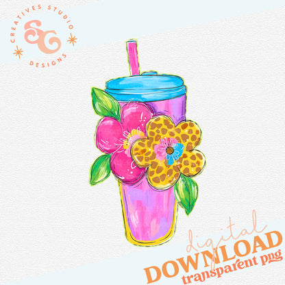 SUMMER TUMBLER DOODLE