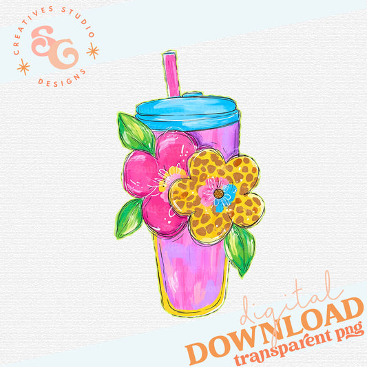 SUMMER TUMBLER DOODLE