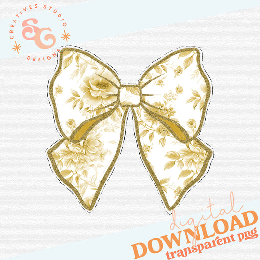 Vegas Gold Toile Coquette Bow